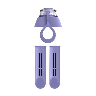 PearlCo replacement filter for drinking bottle pack 2 + free lid purple
