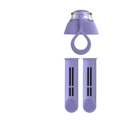 Filtro de repuesto PearlCo para botella para beber paquete 2 + tapa gratis violeta