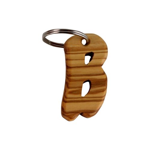 Schlüsselanhänger Buchstaben aus Holz A-Z Schlüsselanhänger "B"