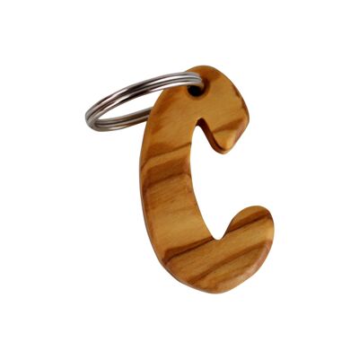 Key ring letters made of wood A-Z key ring "C"