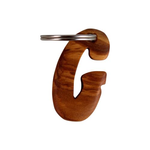 Schlüsselanhänger Buchstaben aus Holz A-Z Schlüsselanhänger "G"