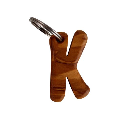 Schlüsselanhänger Buchstaben aus Holz A-Z Schlüsselanhänger "K"