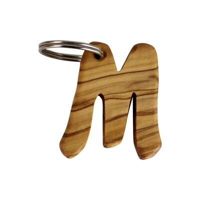 Key ring letters made of wood A-Z key ring "M"