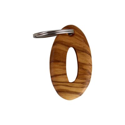 Key ring letters made of wood A-Z key ring "O"