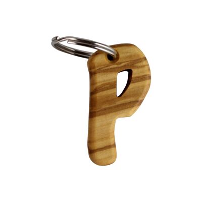 Schlüsselanhänger Buchstaben aus Holz A-Z Schlüsselanhänger "P"
