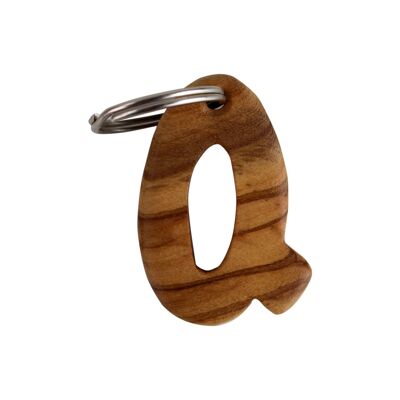 Schlüsselanhänger Buchstaben aus Holz A-Z Schlüsselanhänger "Q"