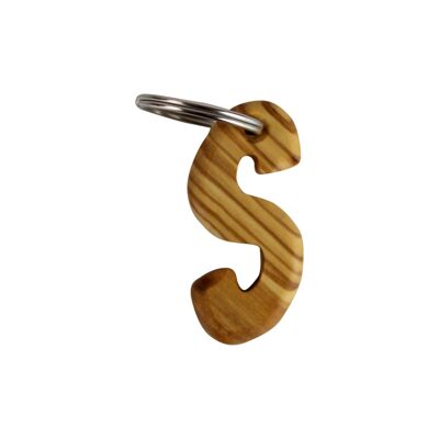 Schlüsselanhänger Buchstaben aus Holz A-Z Schlüsselanhänger "S"