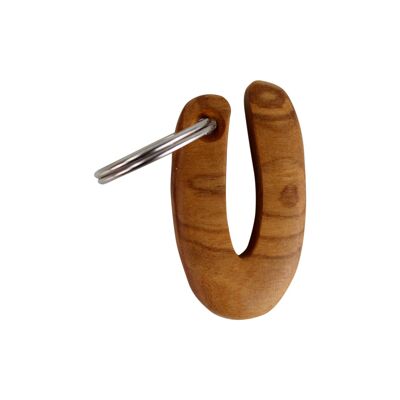 Key ring letters made of wood A-Z key ring "U"