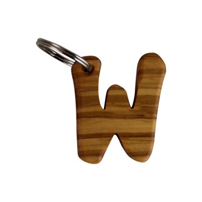Key ring letters made of wood A-Z key ring "W"