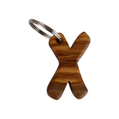 Key ring letters made of wood A-Z key ring "X"