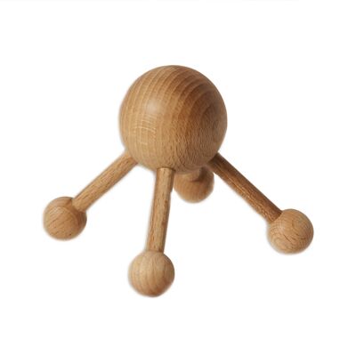 Massage spider made of beech wood with 4 legs