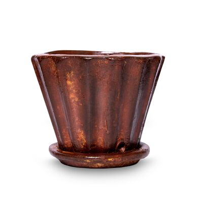 Mexican clay pot with plate copa