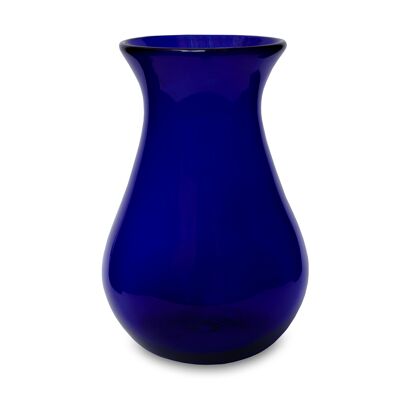 Mouth-blown decorative vase in blue from Mexico