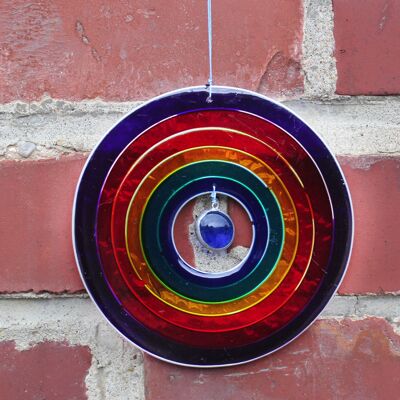 Atrapasueños de resina con círculos de arcoíris