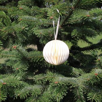 Boule de décoration de fenêtre nid d'abeille blanche - Décoration de Noël 2