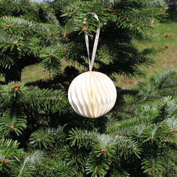 Boule de décoration de fenêtre nid d'abeille blanche - Décoration de Noël 3