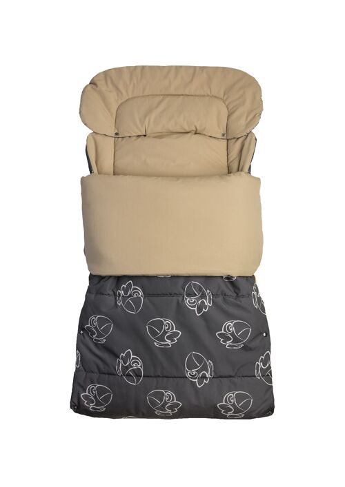 Baby car seat bag – gray chicken and beige