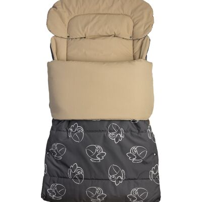 Sac siège auto bébé – gris poulet et beige