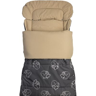 Baby car seat bag – gray chicken and beige