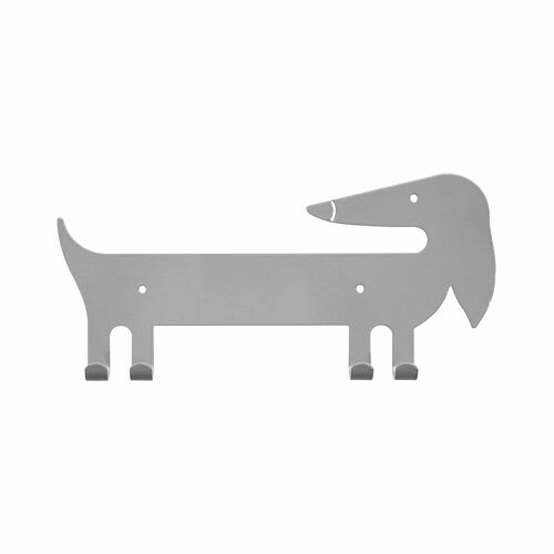 Kids Wall Hook Dachshund Grey, Kids Coat Hanger, Animal Wall Hook, Playful Coat Rack