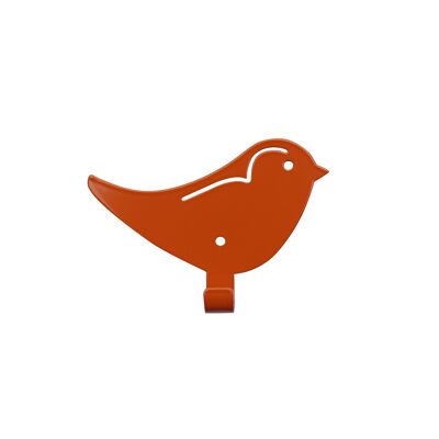 Kinder Wandhaken Vogel Orange, dekorativer Tieraufhänger, Vogel Kleiderhaken, verspielte Garderobe