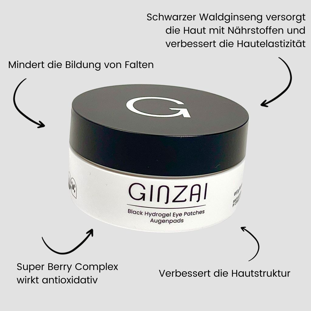 Patchs oculaires hydrogel noirs au ginseng