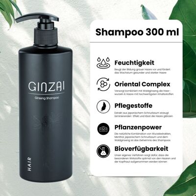 Shampoing au Ginseng coréen Premium (ginseng forestier) - 300 ml