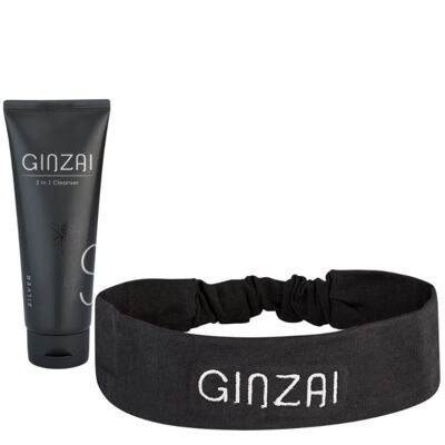 Crema limpiadora 2 en 1 con ginseng coreano premium 200 ml + banda para el cabello GINZAI