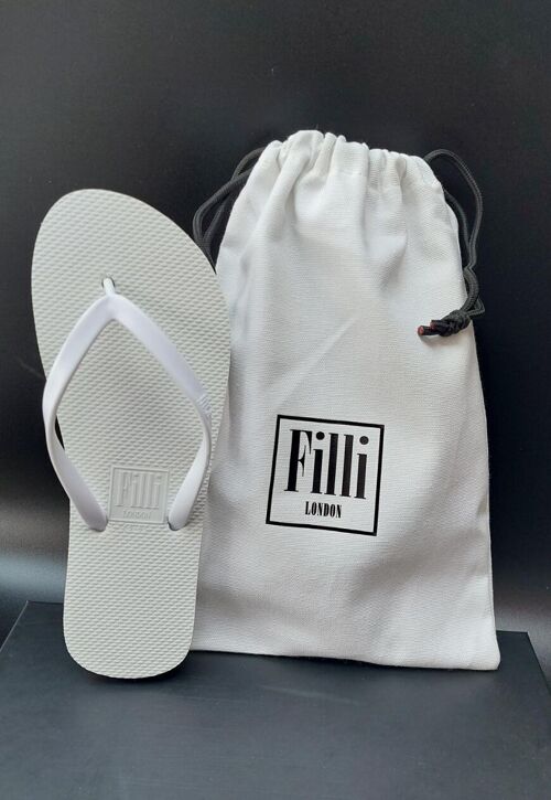 Naked Flip Flops - White