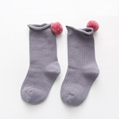 POM-POM SOCKS : Grey