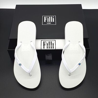 Aurora Luxury Crystal Flip-Flops - Weiß