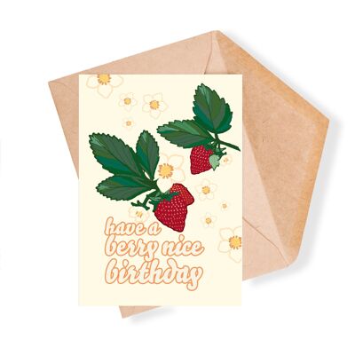 Berry Nice Birthday Illustrated Greeting Card