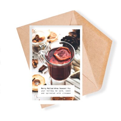 Carte de vœux de Noël avec photo de vin chaud