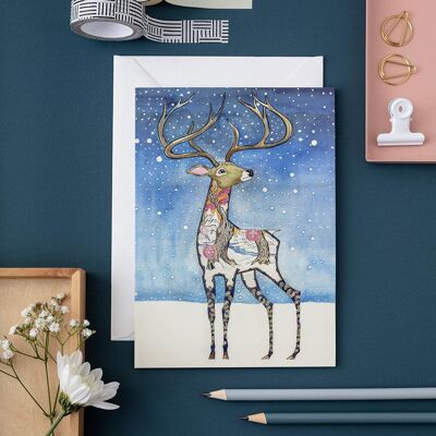 Stag in the Snow - Card