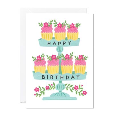 Cupcake Stand Birthday Card