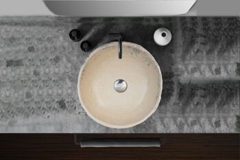 Pureté d'évier de comptoir en céramique unique fait à la main 3