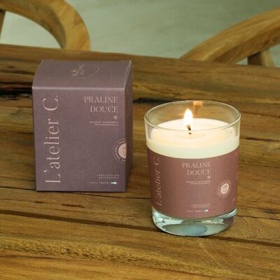 Artisanal scented candle - vegetable wax - Sweet praline - Parfums de Grasse