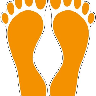 Fußbodenaufkleber Fußabdruck - orange