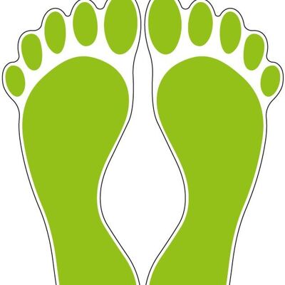 Fußbodenaufkleber Fußabdruck - hellgrün