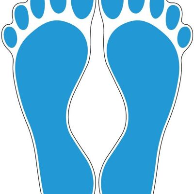 Fußbodenaufkleber Fußabdruck - hellblau