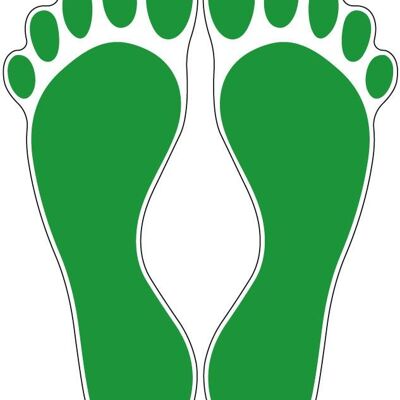 Fußbodenaufkleber Fußabdruck - grün