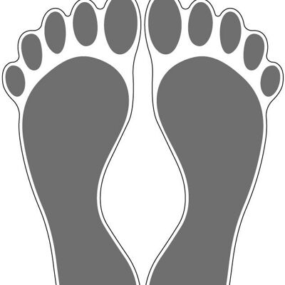 Fußbodenaufkleber Fußabdruck - grau