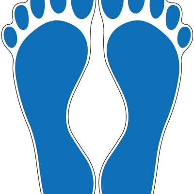 Fußbodenaufkleber Fußabdruck - blau