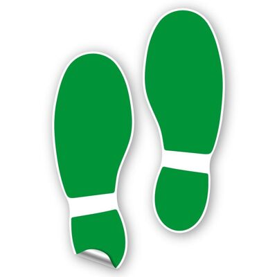 Fußbodenaufkleber Schuhabdruck - grün