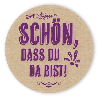 Etikettenbogen - Schön, dass du da bist - lila/beige