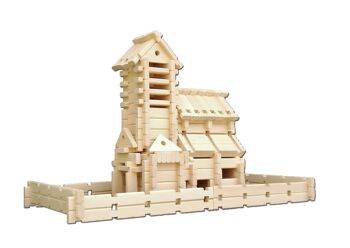 Kit de jouets en bois LOGO-BURG, blocs de construction en bois, blocs de construction en bois pour château de chevalier, ferme, maison à colombages - 3 - paquets unitaires - 189,90 € 3