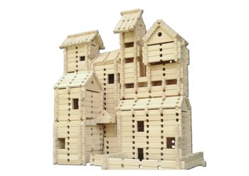 Kit de jouets en bois LOGO-BURG, blocs de construction en bois, blocs de construction en bois pour château de chevalier, ferme, maison à colombages - 3 - paquets unitaires - 189,90 € 4