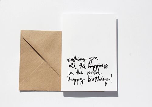 Wishing You..' Hand Lettered Birthday Card