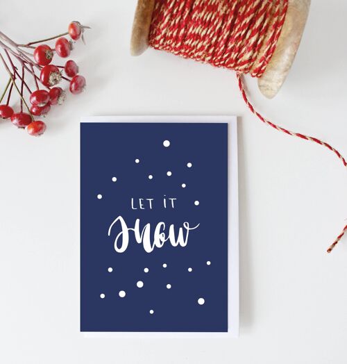 Let it Snow' Blue and White Card