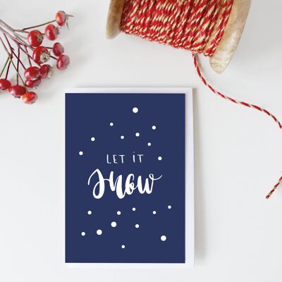 Let it Snow' Blue and White Card